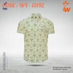 Green & Cream Printed Abstract Half Sleeve Shirt