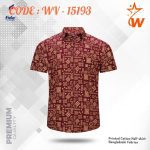 Maroon & Beige Artistic Printed Half Sleeve Shirt