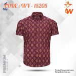Gold Geometric Pattern Printed Half Sleeve Shirt